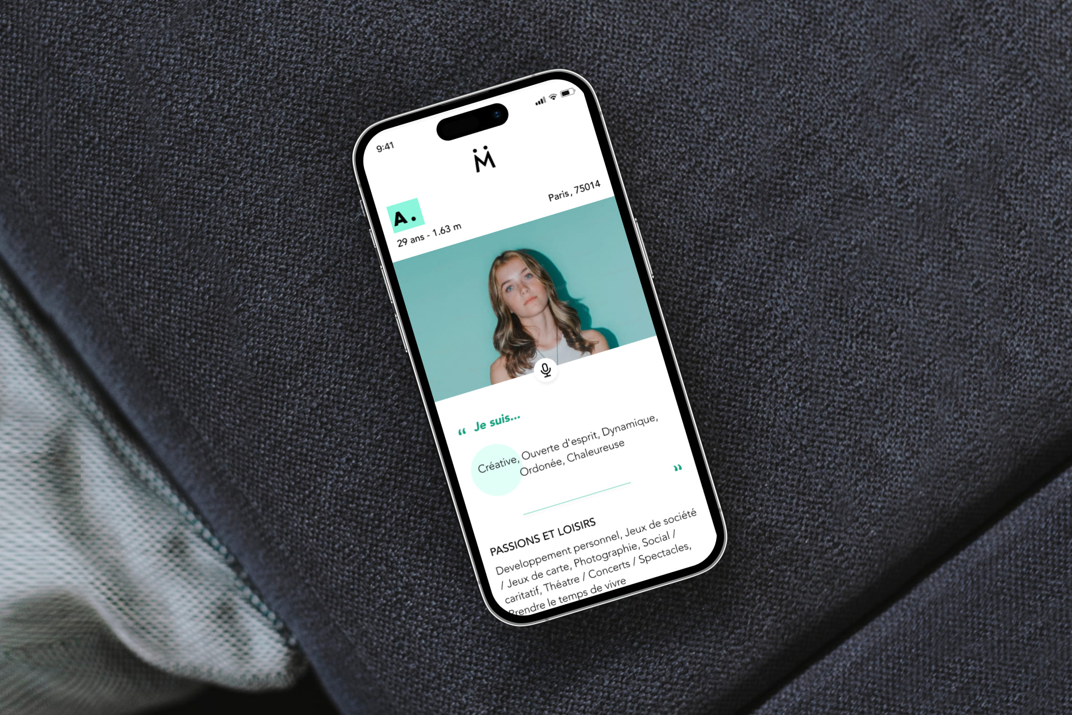 Présentation du projet Fiche Profil avec une maquette.