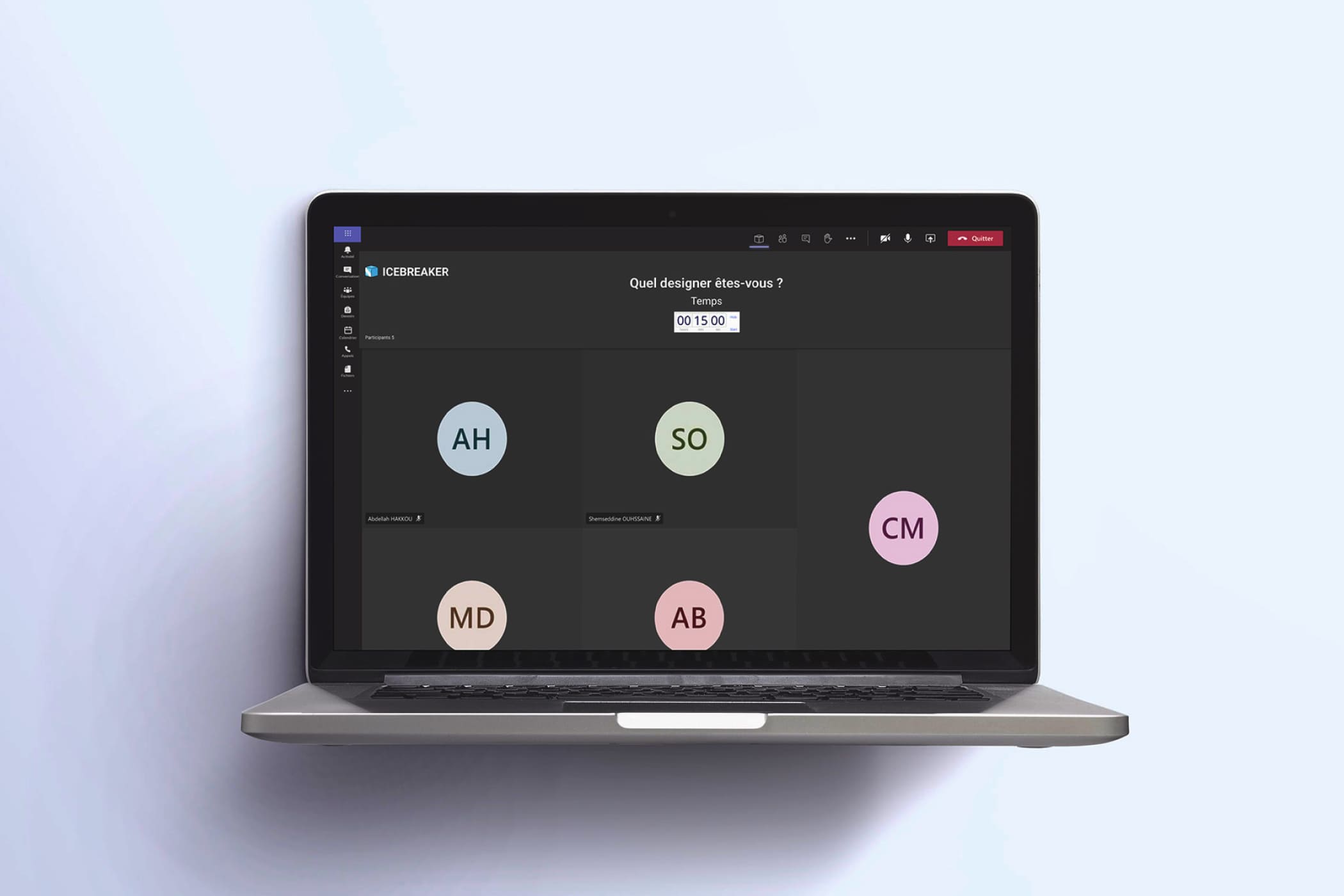 Présentation du projet Teams avec une maquette.